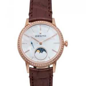 image of Elite Lady Moonphase Automatic Mother of pearl Dial Diamond Bezel Ladies Watch