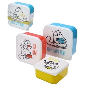 Simons Cat Design Set of 3 Plastic Lunch Boxes