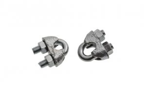 Image of Wickes Bright Zinc Plated Wire Rope Clamp 4mm Pack 2