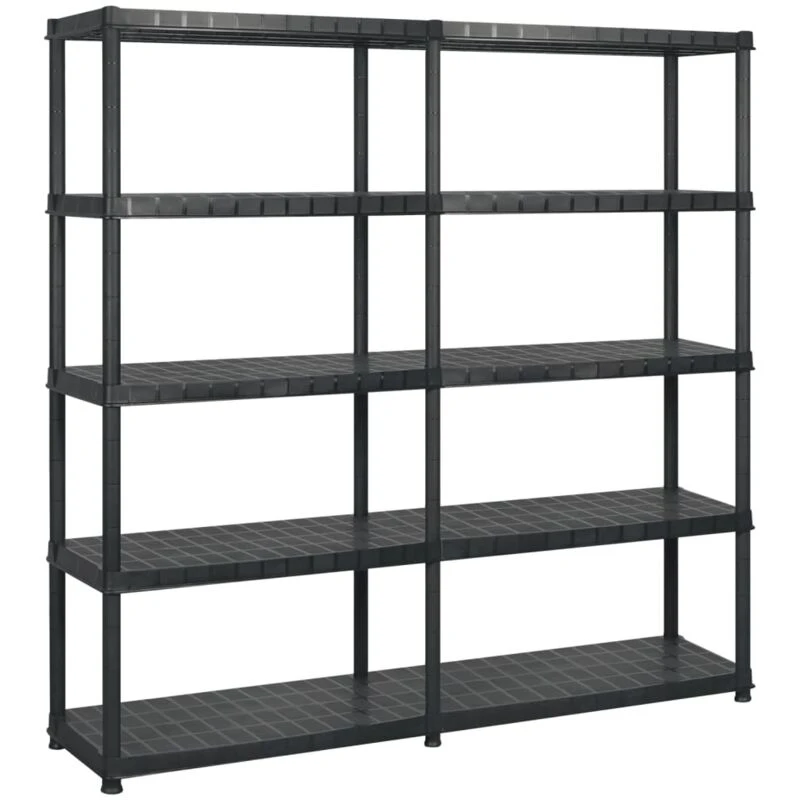 Image of VIDAXL Vidaxl - Storage Shelf 5-Tier Black 183x45.7x185cm Plastic 8720286289181