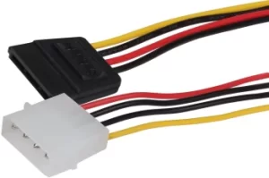 image of Maplin 4 Pin Molex Male to 15 Pin SATA Female Power Lead 0.2m