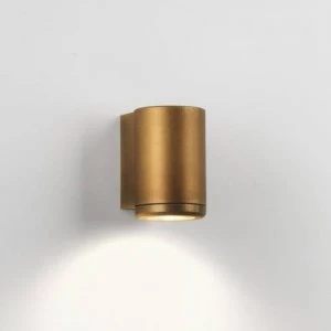 Image of 1 Light Outdoor Wall Downlight Antique Brass IP44, GU10