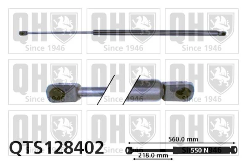 Image of QUINTON HAZELL Tailgate strut QUINTON HAZELL QTS128402