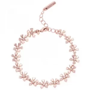 Ladies Karen Millen Rose Gold Plated Petite Geo Flower Bracelet