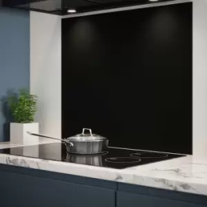 image of Matt Black Glass Kitchen Splashback 900mm X 750mm