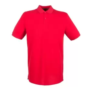 Image of Henbury Mens Modern Fit Cotton Pique Polo Shirt (4XL) (Classic Red)