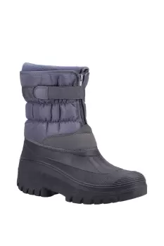 image of Grey 'Chase' Touch Fastening and Zip up Winter Boot