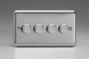Image of Varilight V-Pro 4 Gang Dimmer 250W - Classic Matt Chrome - JSDP254