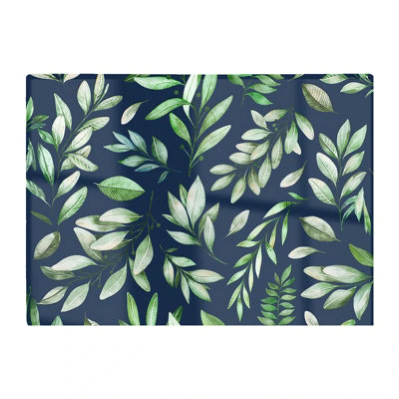 Image of Warren Reed Designer Watercolor Leaves Glass Chopping Board