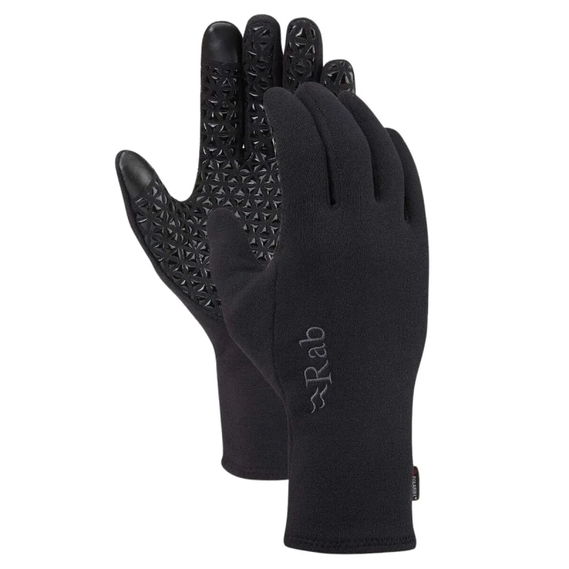 Image of TrendMecca Watches Rab Qah 53 Black Power Stretch Contact Grip Touch Gloves QAH-53 BLACK (M)