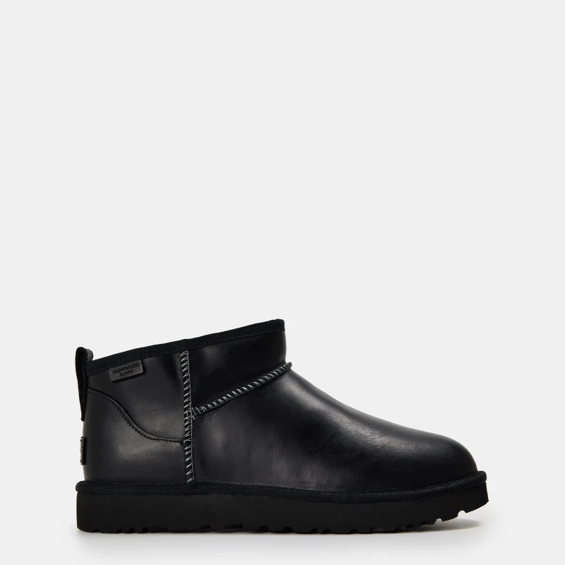 Image of UGG Womens Classic Ultra Mini Leather Boots - UK 5 Black Boots female 1163490-BLK 5