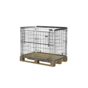 image of GPC Industries Ltd Pallet Retention Cage with Half Drop Gate 800 x 1200 x 1000