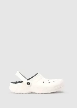 image of Crocs Mens Classic Lined Clog In White/Grey