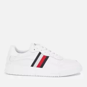Image of Tommy Hilfiger Mens Supercup Stripes Leather Trainers - UK 10
