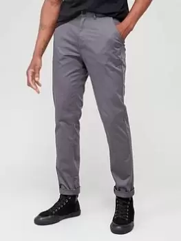 Image of Calvin Klein Satin Stretch Slim Chinos - Grey, Size 32, Inside Leg Regular, Men