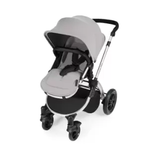 image of Ickle Bubba Stomp V3 All-in-One Travel System with Isofix Base - Silver on Silver with Black Handles