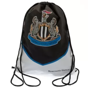 Image of Newcastle United FC Swoop Drawstring Bag (One Size) (Black/White)