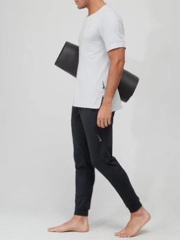 Image of Nike Train Dry Fit Yoga T-Shirt - Grey/White/Black Size M Men