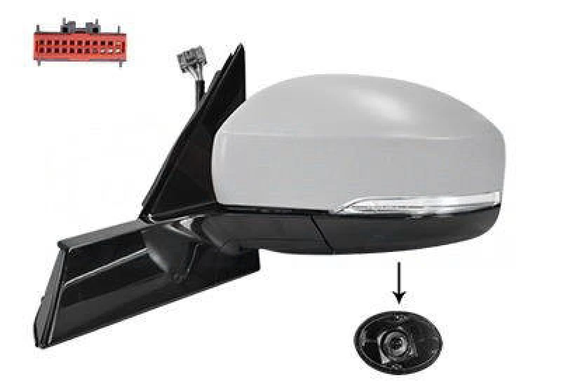 Image of VAN WEZEL 0262827 Wing mirror * HAGUS * Left, with temperature sensor, primed Outside Mirror (50)