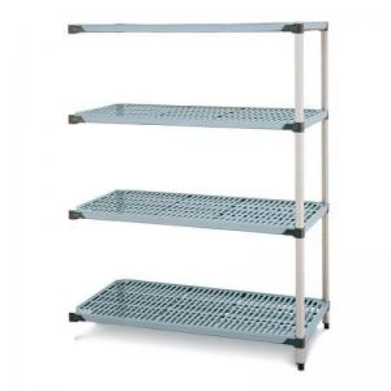 Image of ESE Direct Metromax Q Polymer Shelving, Static, 4 Shelves, Extension, 1590 H x 914 W x 610 D (mm) 373037 Coldroom Shelving