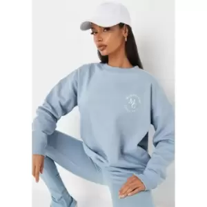 Missguided Oversized Sweatshirt Circle Mg - Blue