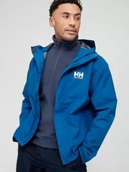 Image of Helly Hansen Seven J Waterproof Hooded Jacket - Royal Blue, Royal Blue, Size L, Men