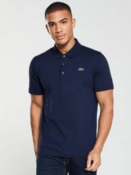 Lacoste Plain Mens Short Sleeve Polo Shirt - Navy, Men