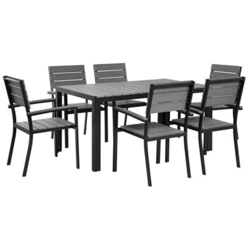 Image of Beliani Garden Dining Set 6 Seater Como Grey