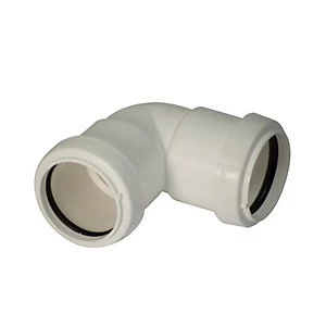 Image of FloPlast WP11W Push-Fit Waste 90 Deg Bend - White 40mm