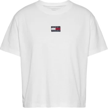 Image of Tommy Jeans Centre Badge T Shirt - White YBR
