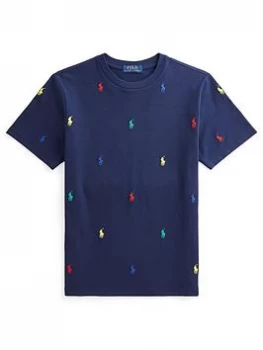 Image of Ralph Lauren Boys Embroidered T-Shirt - Navy, Size 14-16 Years=L