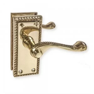 image of LocksOnline Georgian Door Handle Set on Backplate