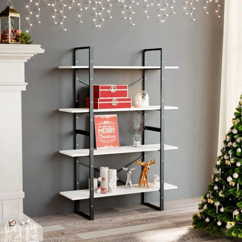 Image of VIDAXL Vidaxl - 4-Tier Book Cabinet White 100x30x140cm Solid Pine Wood 8720286567739