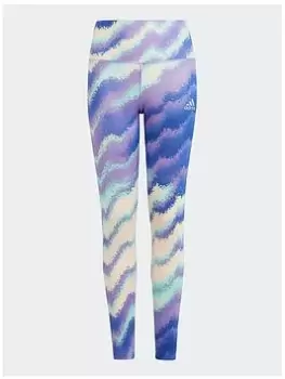 Image of adidas Dance Aeroready High-waisted Printed Training Leggings, Grey, Size 11-12 Years