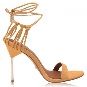 image of Reiss Zhane Strap Heels - Mango Suede