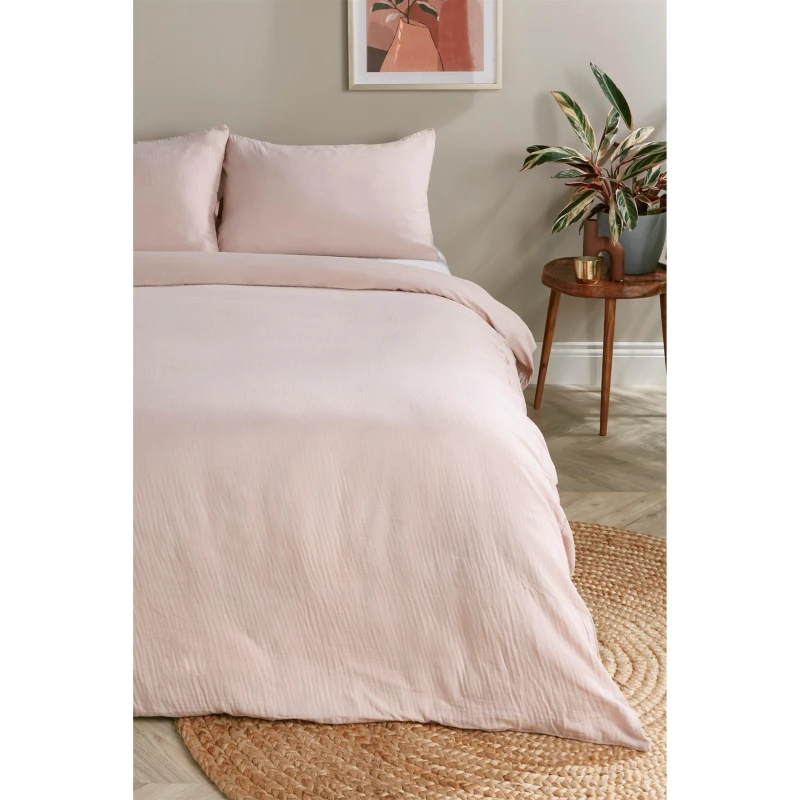 Image of Homelife Milan Gauze Duvet Set - Pink Pink Single