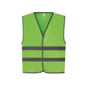 image of Yoko Hi-Vis Childrens/Kids Reflective Border Waistcoat (S) (Lime)