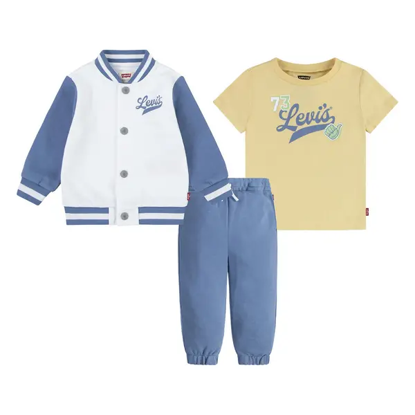 Image of Bomber Jacket/T-Shirt and Joggers Outfit in Cotton Mix