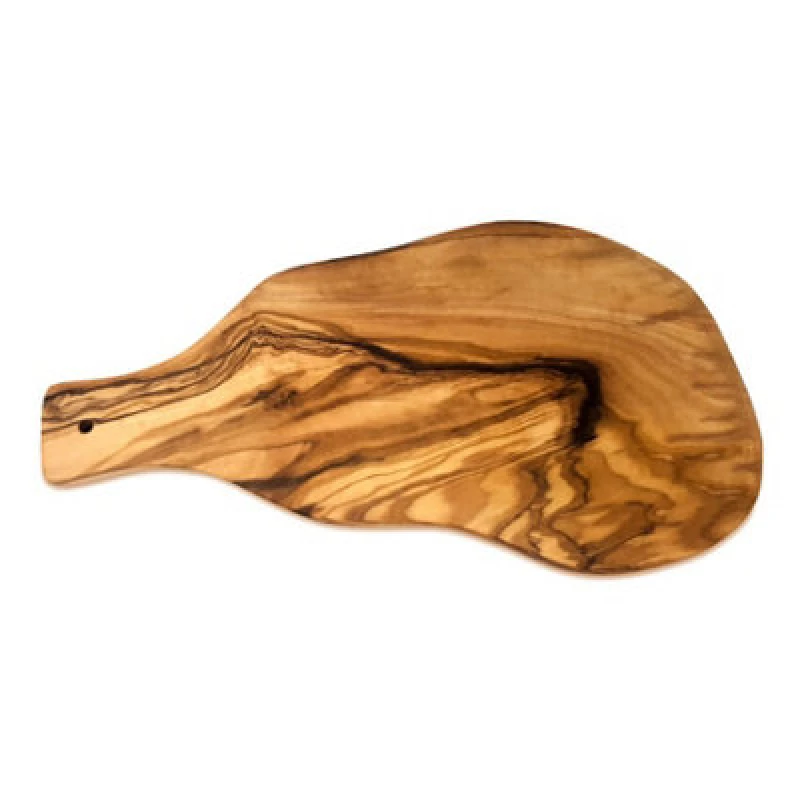 Image of Verano Spanish Ceramics Olive Wood Natural Grained Rustic Kitchen Dining Serving Board w/ Handle (L) 33cm Natural unisex