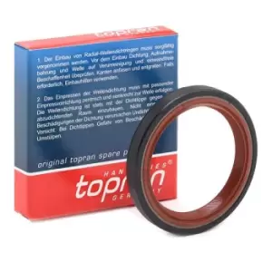 image of TOPRAN Crankshaft Seal 205 565 Crankshaft Gasket,Shaft Seal, crankshaft OPEL,CHEVROLET,VAUXHALL,Corsa D Schragheck (S07),Corsa C Schragheck (X01)