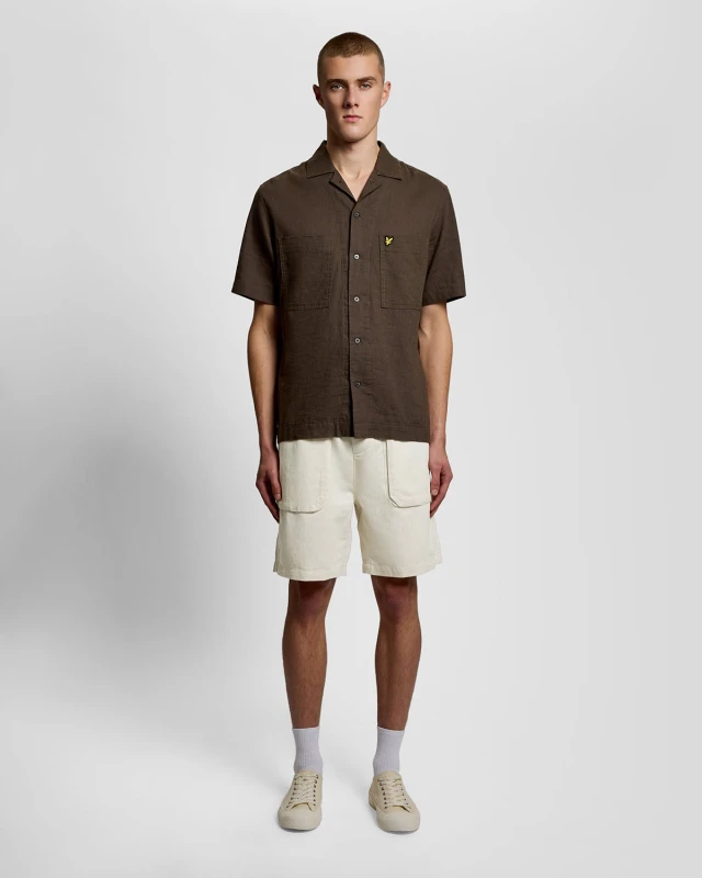 Image of Lyle & Scott Mens Linen Blend Shorts in White