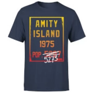 Image of Jaws Amity Population T-Shirt - Navy - XL