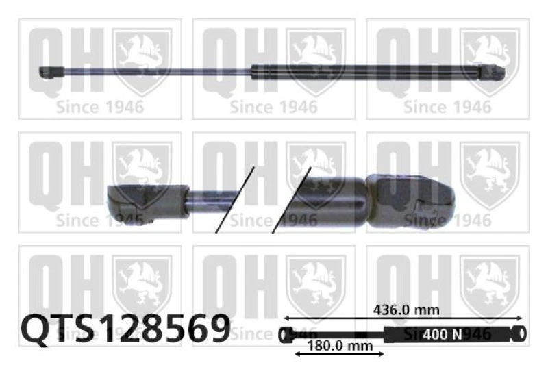 Image of QUINTON HAZELL Tailgate strut QUINTON HAZELL QTS128569