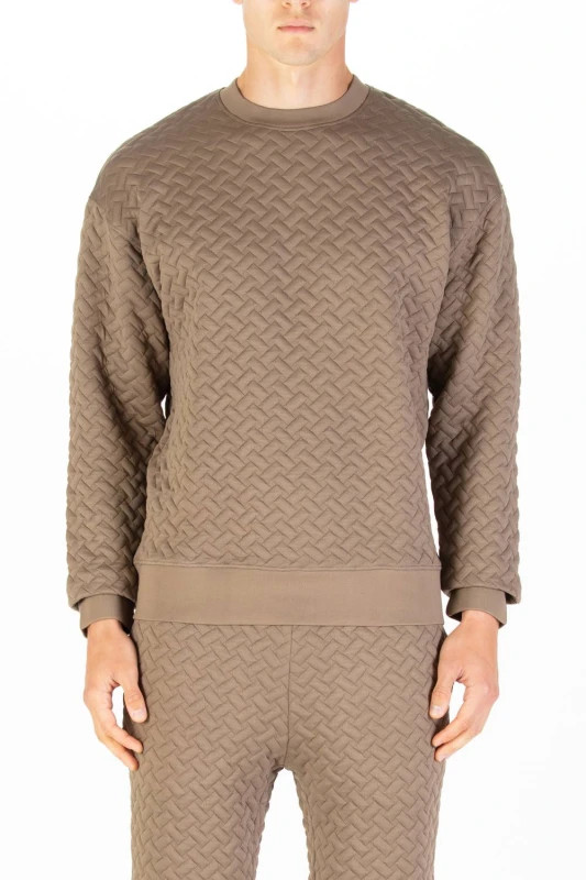 Image of Luke 1977 Luke 1977 Men Torridon Texture Sweatshirt in Brown Size: Small Brown S Male 5063494090525
