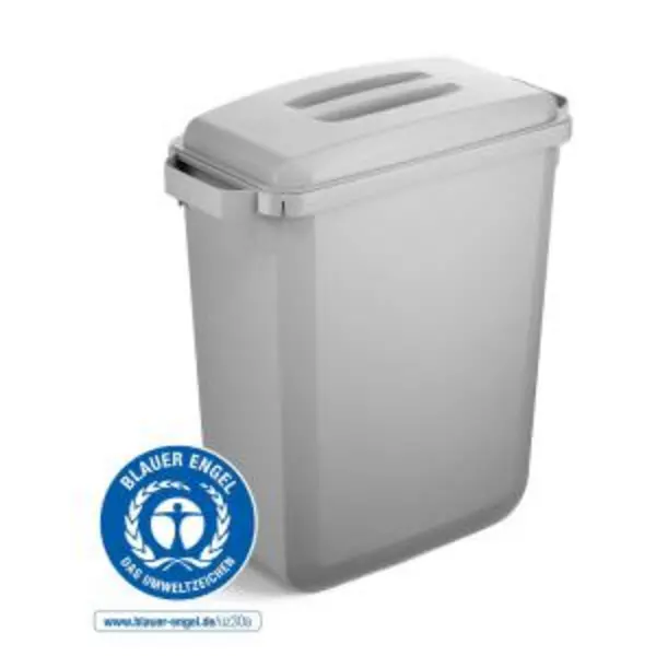 DURABIN Eco 80 Recycled Plastic Waste Bin 60 Litre Grey With Grey Lid EXR28440DR