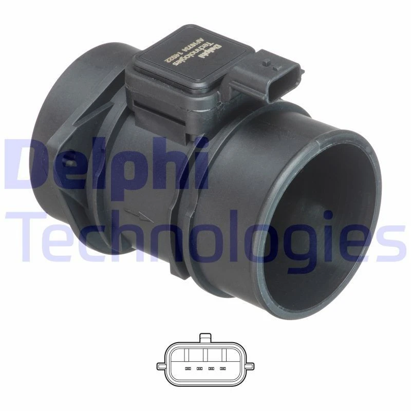 Image of DELPHI Mass air flow sensor DELPHI AF10734-12B1