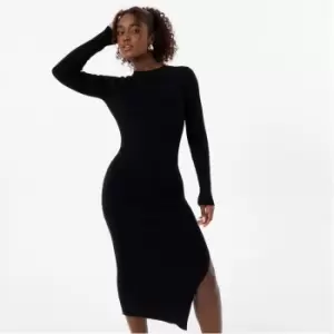 image of Jack Wills Ribbed Open Back Dress - Black