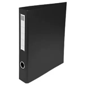 image of Exacompta Ring Binder Cardboard PVC/PU covered A4 4 ring Black Pack of 15