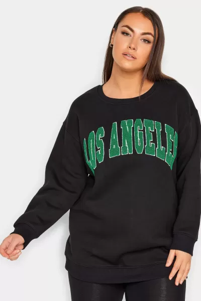 image of 'Los Angeles' Embroidered Slogan Sweatshirt