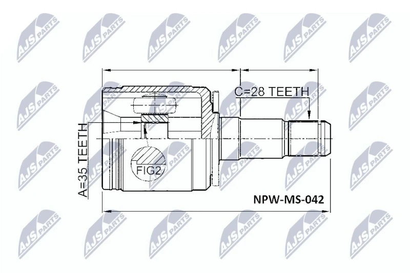 Image of NTY CV joint kit NTY NPW-MS-042